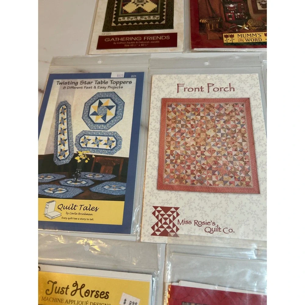 Lot of 10 Quilt Patterns Miss Rosies Mumm's the‎ Word Applique Table Runner Vtg